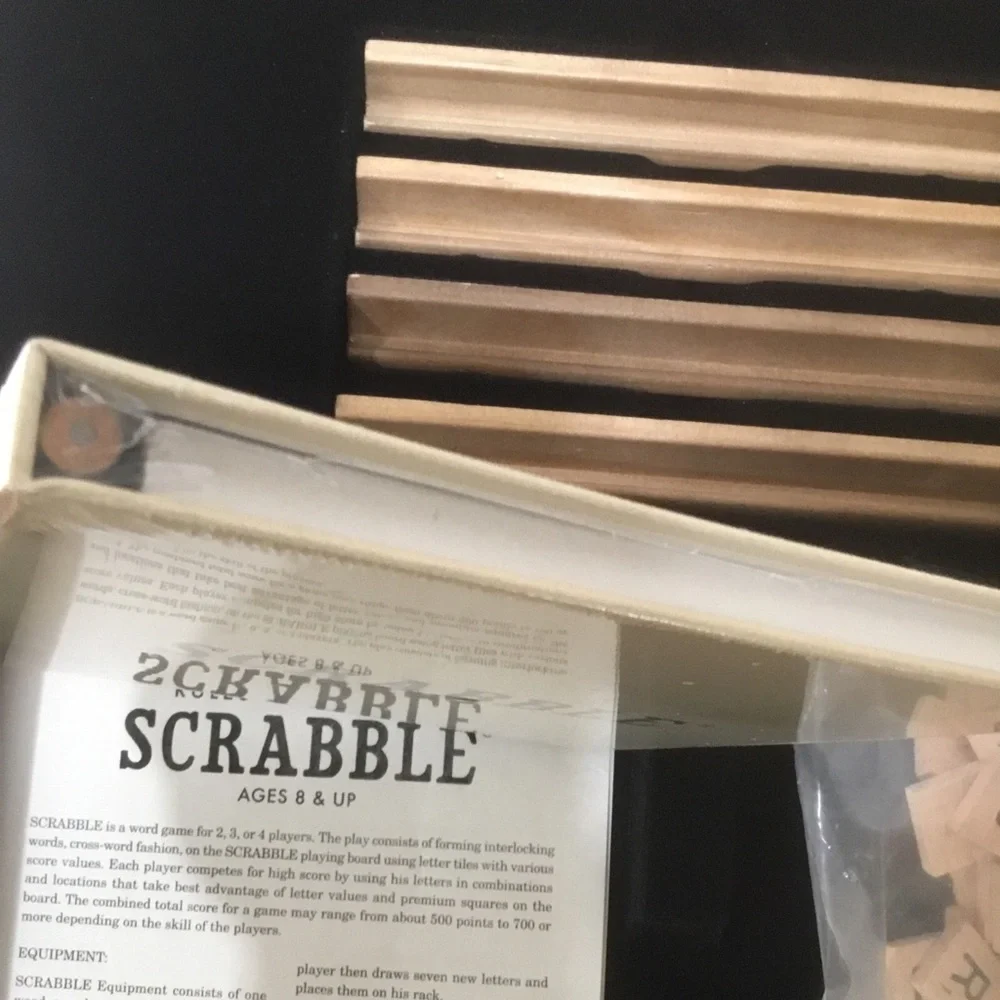 WS Game Company Scrabble Deluxe Vintage Edition Rotating Game Board Wood 2020